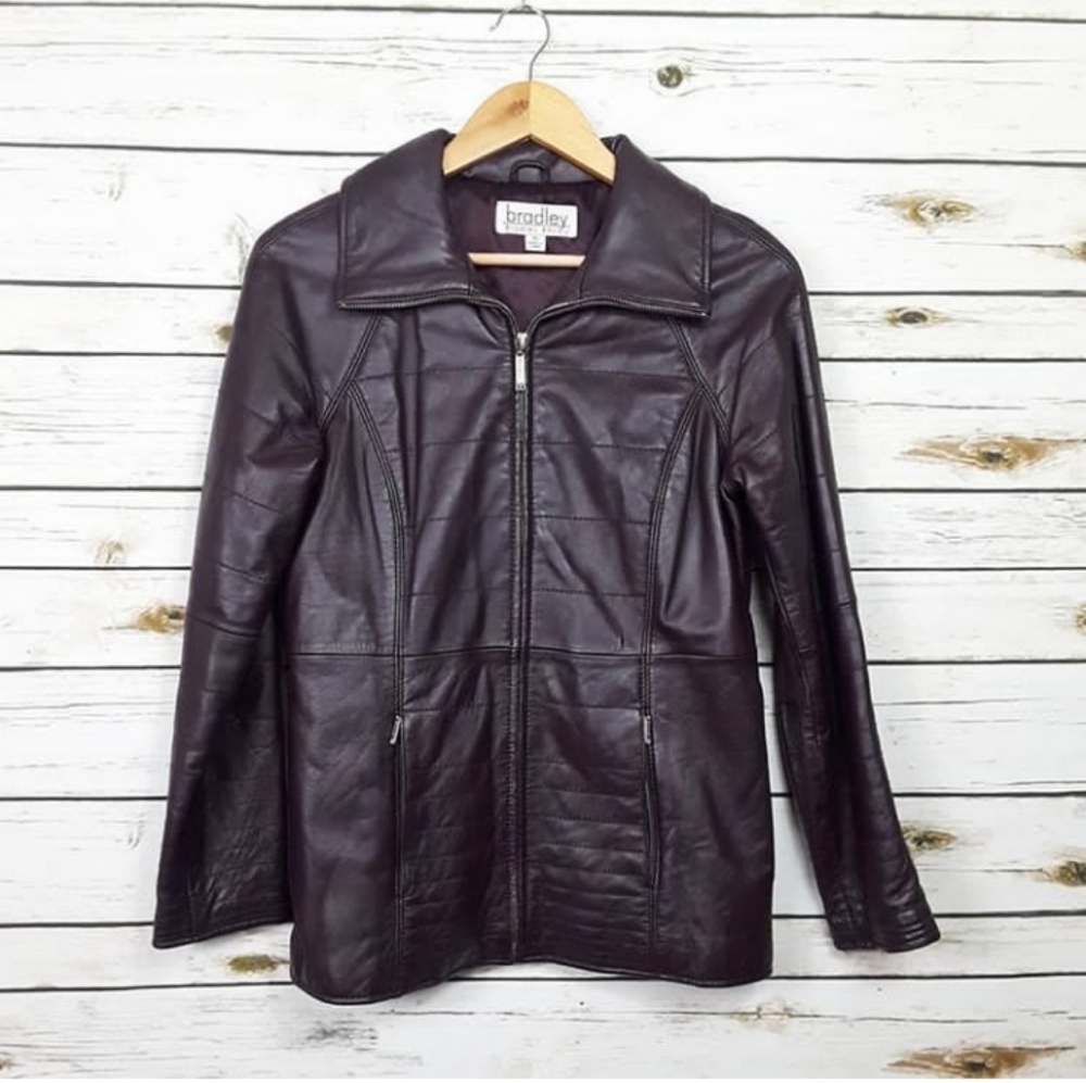 Bradley leather jacket in plum